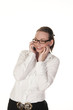 Smiling girl on the phone