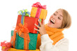 Happy woman with gifts
