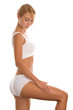 Woman massaging her leg