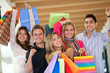 Group of shopping people