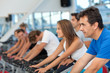 Gym people on cardio machines