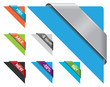 Corner ribbons. Angled design element.