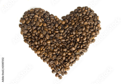 Coffee beans heart