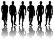 6 silhouettes of men /4