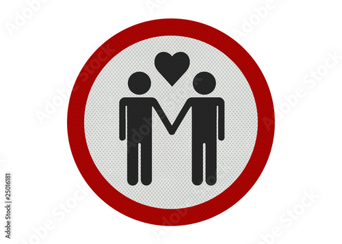 Illustration: Photo realistic 'male couple' sign, isolated on white Photo realistic 'male couple' sign, isolated on white