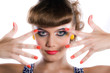 Girl with make-up and manicure