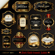 set of black gold-framed labels