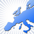 Europe outline with stripes