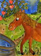 Farm animal collection, watercolor