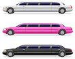 PrintWhite, black and pink limousine.