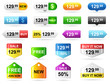 Colored price tags.
