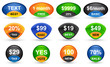 Round price tags.