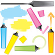 Marker drawing design elements Marker drawing design elements