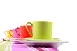 colorful coffee cups (isolated) colorful coffee cups (isolated)