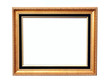 Gold frame over white background
