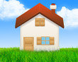 illustration of  home on a grassy field