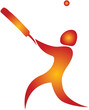 human playing cricket game
