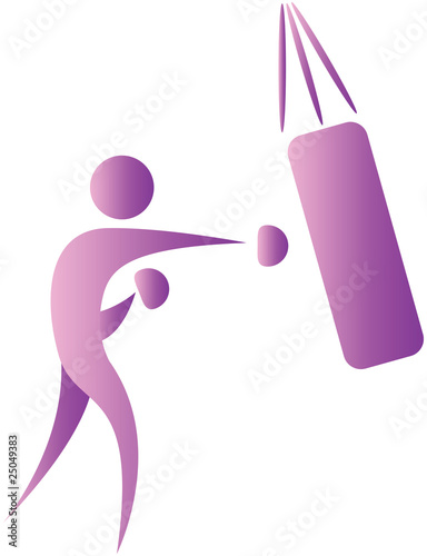 Vektor: human praticing on a puncing bag human praticing on a puncing bag