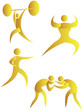 collection of human motifs doing different sports