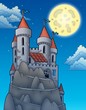Night view on castle on rock Night view on castle on rock