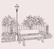 Lantern by the bench Lantern by the bench
