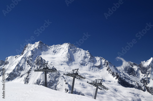 Photo: Ropeway at ski resort Ropeway at ski resort