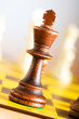 Set of chess figures on the playing board