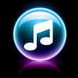 neon glossy icon - music