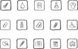 vector grunge line Healthcare and Pharma icons vector grunge line Healthcare and Pharma icons