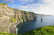 famous cliffs of moher sunset, west coast of ireland