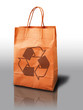 orange recycle paper shopping bag