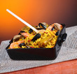 plat de paella garnie