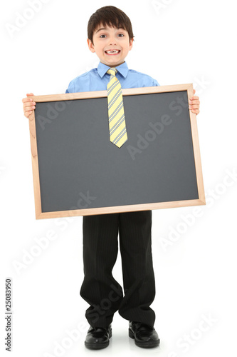 Photo: Boy with Chalkboard Boy with Chalkboard