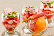 Verrines façon cuisine créative aux poivrons et poisson blanc Verrines façon cuisine créative aux poivrons et poisson blanc
