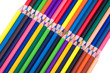 Colored pencils on a white background, studio shot