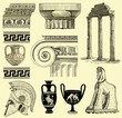 Illustration of old greek symbols Illustration of old greek symbols