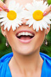 positive portrait with camomile