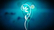 beautiful flowers growing fast against a blue background