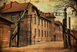 main gate entrace into the death camps in poland
