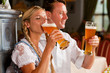 Bavarian Couple drinking wheat beer