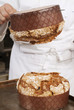 Photo: Pastry chef who prepares the cake -Panettone Pastry chef who prepares the cake -Panettone