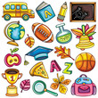 Colorful school icons Colorful school icons