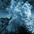Volcanic eruption at night Volcanic eruption at night