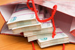 large sum of money in the package