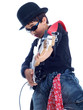 child playing electric guitar