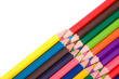 Colored pencils on a white background, studio shot