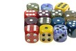 Spielwürfel bunt am Rand Spielwürfel bunt am Rand