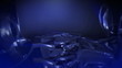 digital head turning into a blue cyber space