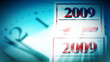 2009 calendar against blue background