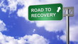 signpost showing the way to recovery on the road